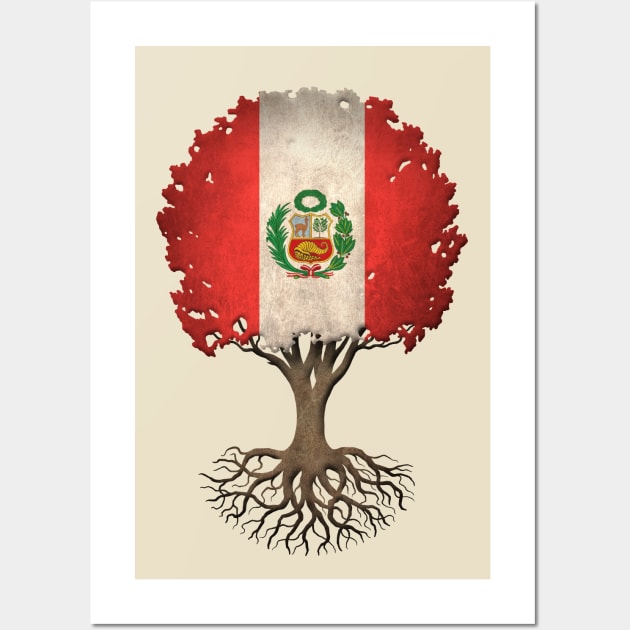 Tree of Life with Peruvian Flag Wall Art by jeffbartels